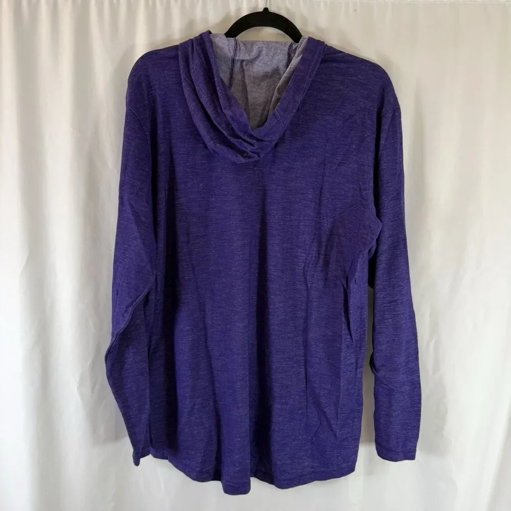 K-State Wildcats Nike Hoodie Men's Large Purple Heathered Hooded Lightweight